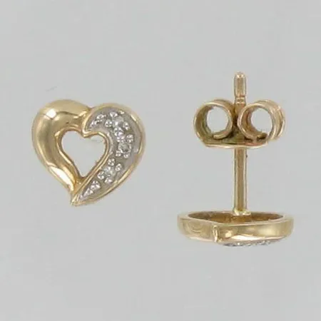 Timanttikorvakorut 6xn.0.005ct, 585, paino 1,5g Vikt: 1,5 g