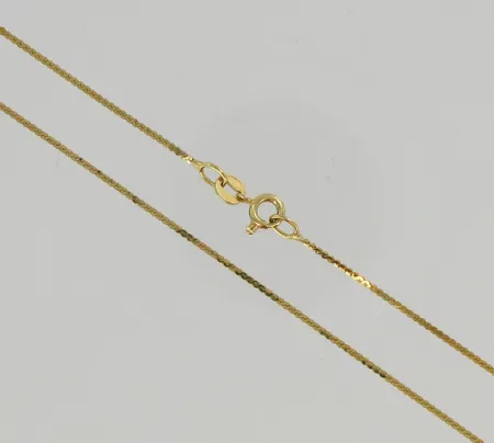 Kaulaketju, pituus 42cm, käytön jälkiä, 585, paino 2,0g Vikt: 2   g