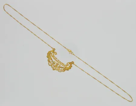 Nimikaulakoru, viallinen, pituus 48cm, 900, paino 5,0g Vikt: 5   g