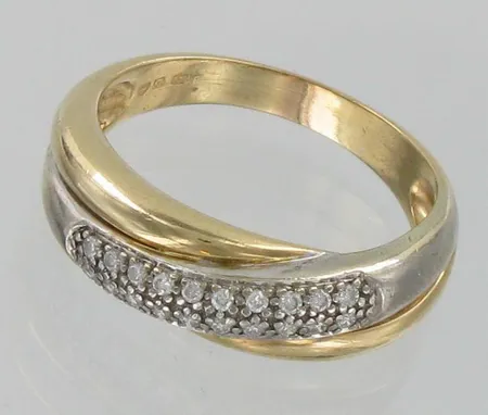 Timanttisormus, 20xn.0,005ct, koko 18½, 585, paino 4,0g Vikt: 4   g