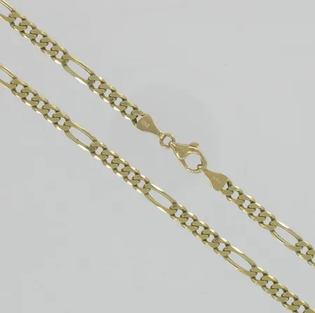 Figaro-kaulaketju, käytön jälkiä, pituus 55cm, 585, paino 25,3g Vikt: 25,3 g