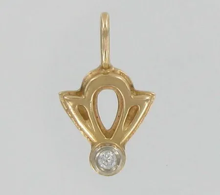 Timanttiriipus Kalevala Koru 1xn.0.05ct, korkeus 20mm, 585, paino 1,8g Vikt: 1,8 g