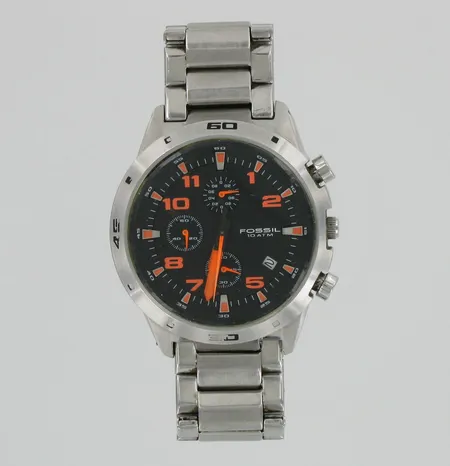 Miesten teräsrannekello Fossil 10ATM, quartz, viallinen, taulun Ø 46mm