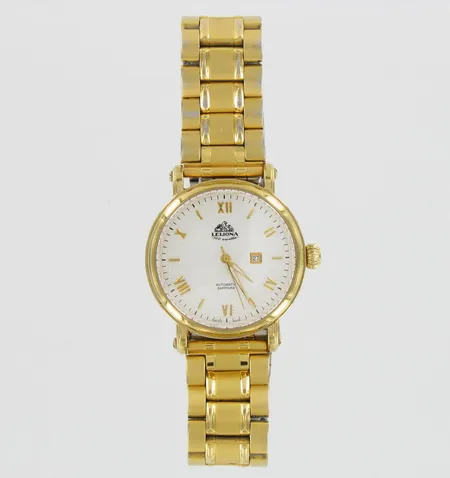 Miesten teräsrannekello Leijona-100 vuotta, automatic sapphire, taulun Ø40mm, 065/100, Helmikuu 2010, mukana lisäpala sekä nahkarannekkeet, laatikko, teräsranneke hieman kulunut