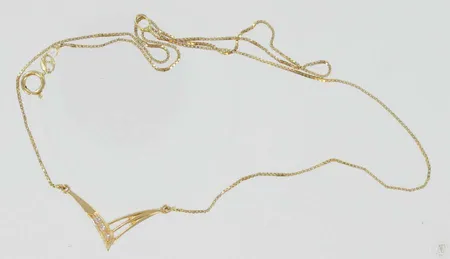 Timanttikaulakoru 3xn.0,005ct pituus 40cm 585 paino 1,8g Vikt: 1,8 g