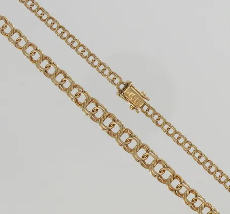 Bismarkkaulaketju, pituus 44,0cm, 585, paino 10,4g Vikt: 10,4 g