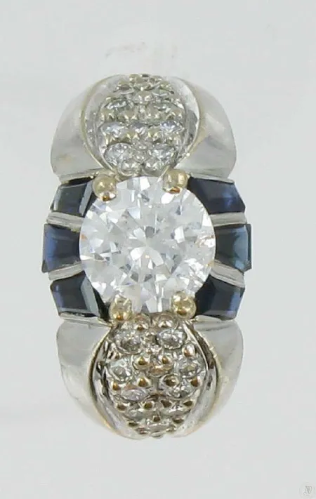 Kivisormus timanteilla 20xn.0,02-0,03ct 2xn.0,01ct, koko 18½, kaivertamaton, 585vkbr, paino 12,9g Vikt: 12,9 g