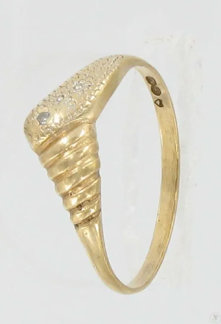 Timanttisormus 1xn.0,01ct, koko 19¼, kaivertamaton, 585, paino 1,9g Vikt: 1,9 g
