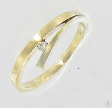 Timanttisormus 1xn.0,03ct koko 17,5 585 paino 2,2g Vikt: 2,2 g