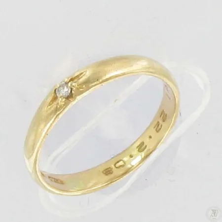 Timanttisormus kaiverrettu 1xn.0,02ct koko 15¼  585 paino 1,4g Vikt: 1,4 g