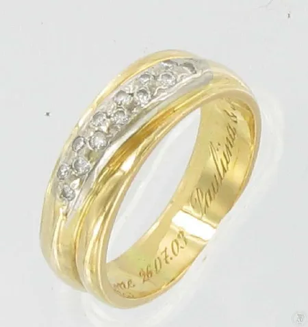 Timanttisormus kaiverrettu 14xn.0,005ct koko 16, 585  paino 5,1g Vikt: 5,1 g