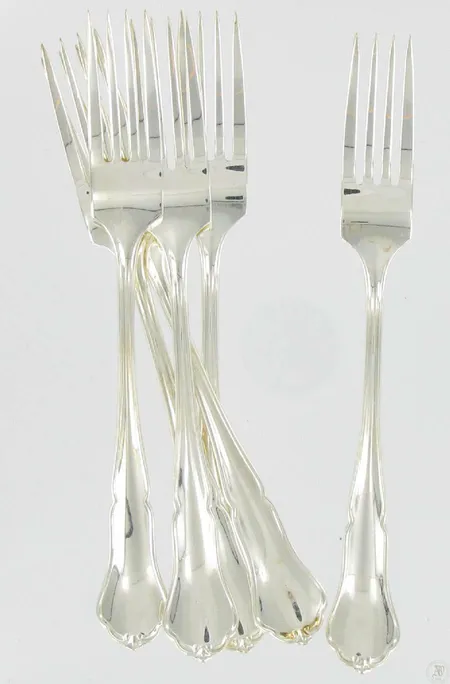 6 Haarukkaa chippendale pituus 18cm 830 hopeaa paino 245g Vikt: 245   g