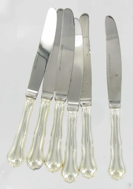 6 Veistä chippendale pituus 20,5cm 830 hopeaa paino 331,5g Vikt: 331,5 g