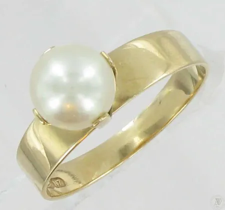 Helmisormus kaivertamaton helmen Ø 8mm koko 19, 585br paino 3,2g Vikt: 3,2 g