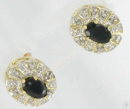 Timanttikorvakorut kivellä 12xn.0,005ct 585br paino 2,6g Vikt: 2,6 g