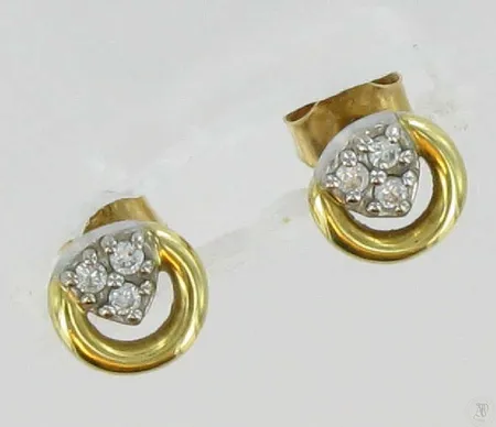 Timanttikorvakorut 6xn.0,01ct 750 paino 2,2g Vikt: 2,2 g