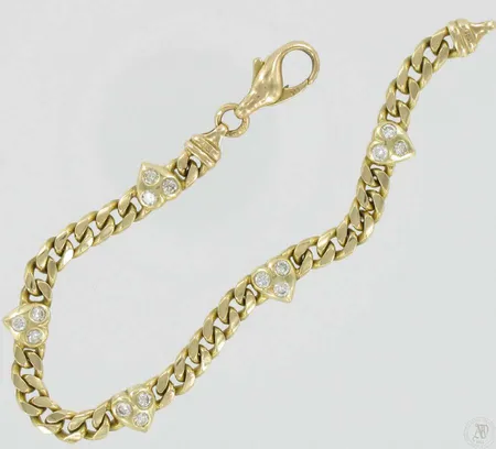 Timanttirannekoru 15xn.0,04ct pituus 18,5cm 585 paino 17,4g Vikt: 17,4 g