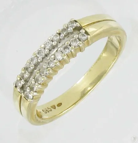 Timanttisormus 18xn.0,005ct kaivertamaton koko 18, 585 paino 4,1g Vikt: 4,1 g
