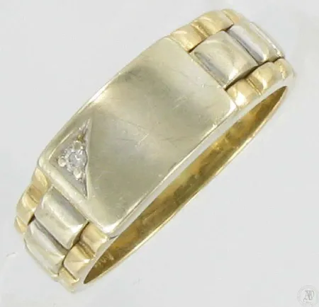 Kantasormus timantilla 1xn.0.01ct, kaivertamaton, koko 18, 585, paino 4,5g Vikt: 4,5 g