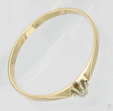 Timanttisormus 1xn.0.01ct, kaivertamaton, koko 20¼, 585, paino 1,3g Vikt: 1,3 g