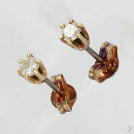 Timanttikorvakorut 2xn.0.09ct, 585, paino 0,7g Vikt: 0,7 g