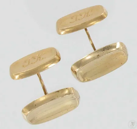 Kalvosinnapit, kaiverrettu, 585, paino 4,5g Vikt: 4,5 g