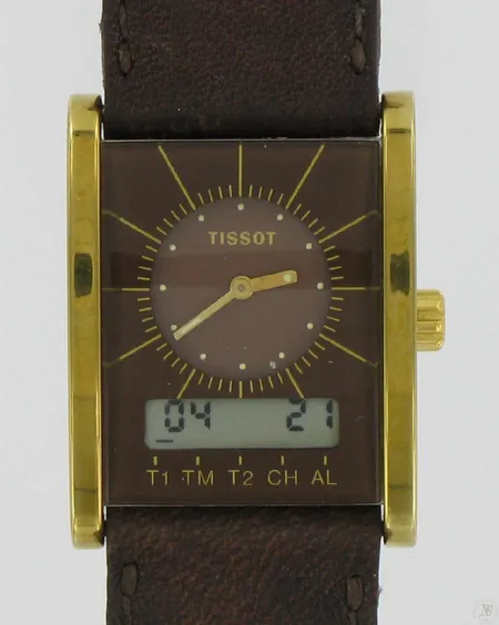 Miesten teräsrannekello Tissot D377 quartz  nahkarannekkeella