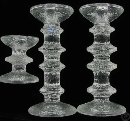 3 kynttilänjalkaa iittala festivo kork. 8cm ja 18,5cm
