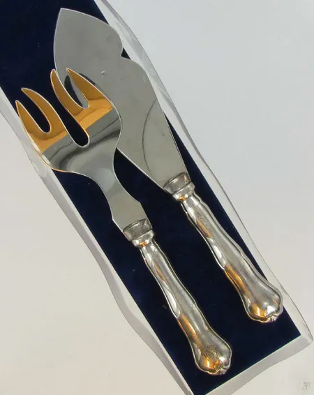 Kakkuottimet kaiverrettu chippendale 830br paino 92g Vikt: 92   g