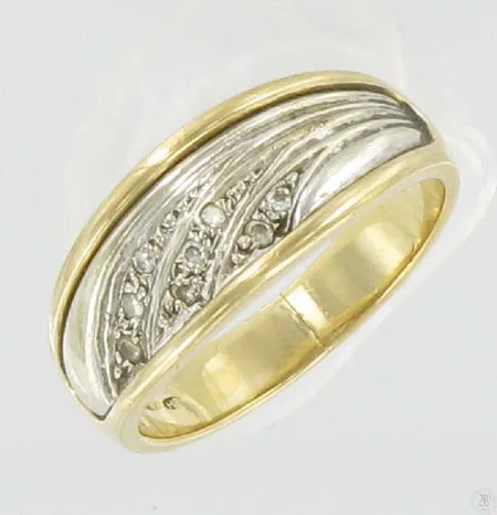 Timanttisormus 6xn.0,01ct 2xn.0,005ct, koko 18, 585, paino 5,1g Vikt: 5,1 g