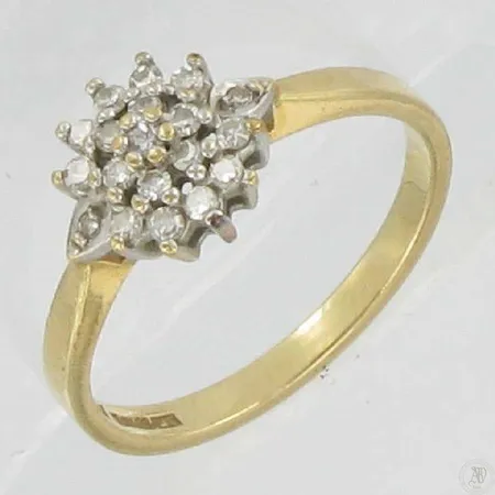 Timanttisormus 19xn.0.005ct, kaivertamaton, koko 18½, 585, paino 2,0g Vikt: 2   g