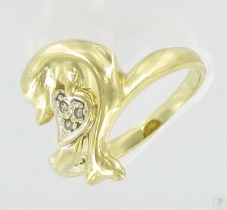 Delfiinisormus timanteilla 3xn.0,005ct, koko 18, 585, paino 4,1g Vikt: 4,1 g