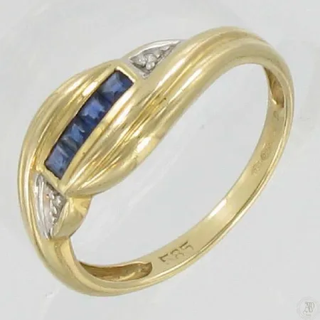 Kivisormus timanteilla 2xn.0.005ct, kaivertamaton, koko 18, 585br, paino 2,6g Vikt: 2,6 g