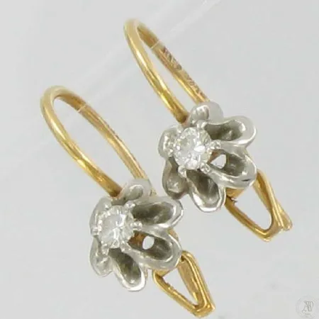 Timanttikorvakorut 2xn.0.05ct, 750, paino 2,1g Vikt: 2,1 g