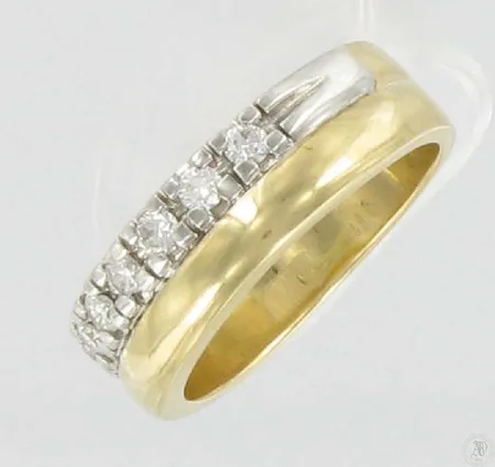 Timanttisormus 7xn.0,04ct, koko 16¾, 585, paino 6,0g Vikt: 6   g