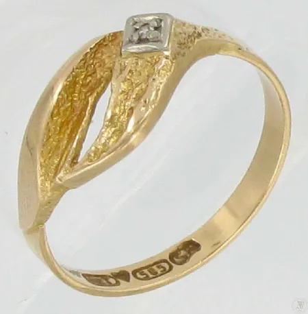 Timanttisormus 1xn.0.005ct, kaivertamaton, koko 17½, 585, paino 1,9g Vikt: 1,9 g
