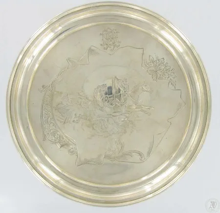 Lautanen vuodelta 1893, Venäläinen, leima 84 hopeaa, paino 146,3g Vikt: 146,2 g