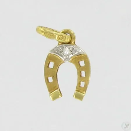 Hevosenkenkäriipus timantilla 1xn.0,01ct, 585, paino 0,6g