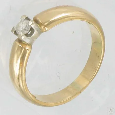 Timanttisormus 1xn.0,07ct kaivertamaton koko 14½, 585 paino 2,3g Vikt: 2,3 g