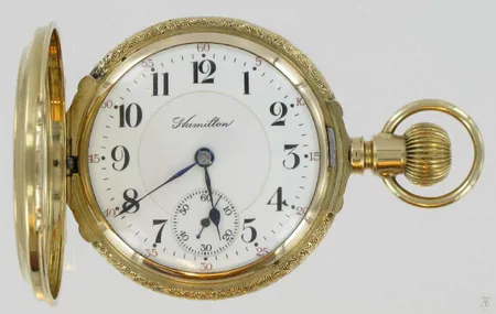 Umpikuorinen kultataskukello Hamilton Watch Co 21 kiv. no.85262 585br 143,0g