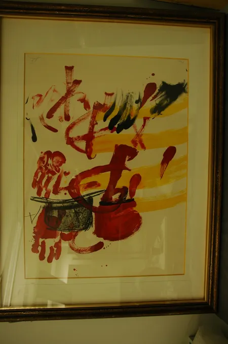 Taulu värilitografia sommitelma 84/100, koko 73X54cm, signeerattu Antoni Tapies