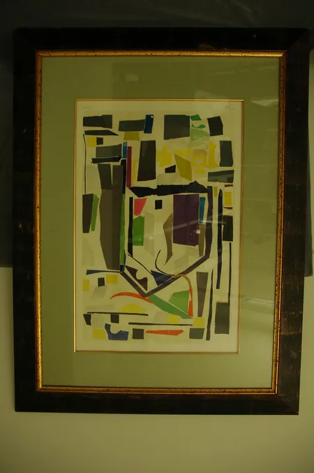 Taulu värilitografia sommitelma 51/100, koko 67X44cm, signeerattu Lanskoy
