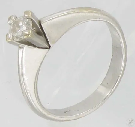 Timanttisormus 1xn.0.25ct, kaivertamaton, koko 16, 750vk, paino 4,0g Vikt: 4   g