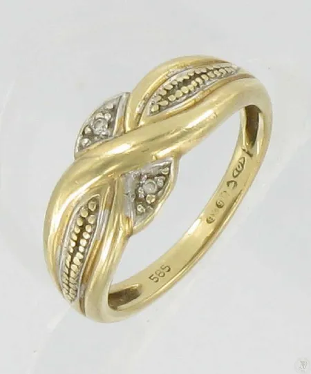 Timanttisormus 2xn.0,005ct kaivertamaton koko 16 585 paino 2,6g Vikt: 2,6 g