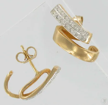 Timanttikorvakorut 28xn.0,005ct 585 paino 4,2g Vikt: 4,2 g