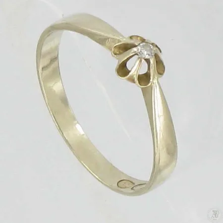 Timanttisormus 1x.n.0,02ct kaivertamaton koko 17, 750vk paino 1,7g Vikt: 1,7 g
