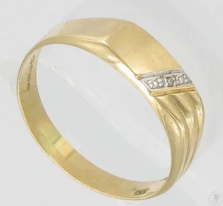 Timanttisormus kaivertamaton 1xn.0,005ct koko 20, 585 paino 1,9g Vikt: 1,9 g