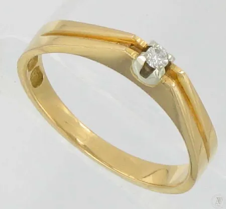 Timanttisormus 1xn.0,04ct kaivertamaton koko 17½, 750 paino 3,3g Vikt: 3,3 g