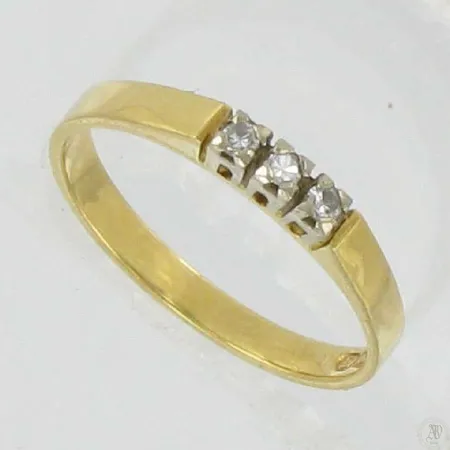 Timanttisormus 3xn.0,02ct kaivertamaton koko 16, 750 paino 1,6g Vikt: 1,6 g