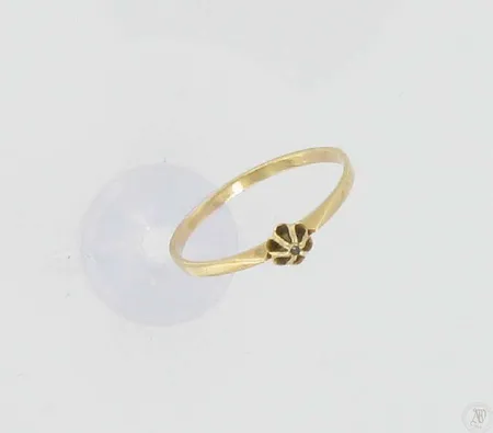 Timanttisormus 1xn.0,005ct, kaivertamaton, koko 17¾, 585, paino 0,9g Vikt: 0,9 g